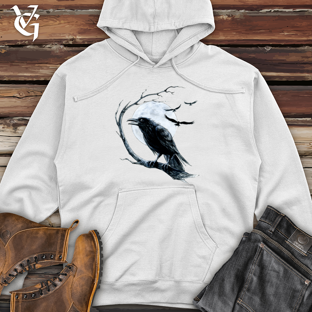 Viking Goods Cold Winter Raven Midweight Hooded Sweatshirt White / L