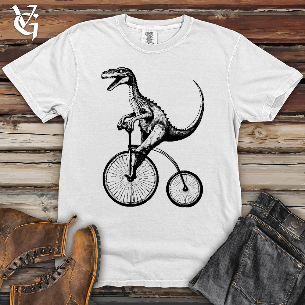Viking Goods Dinosaur Cyclist Heavy Cotton Comfort Colors Tee White / L