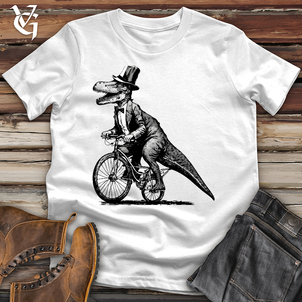 Viking Goods Dinosaur Riding a Bike Softstyle Tee White / L