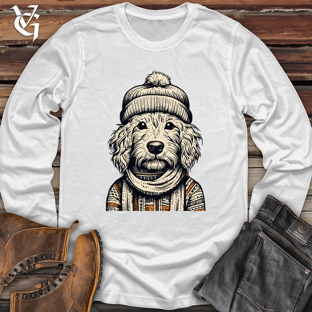 Viking Goods Doodle Dog Beanie Cozy Softstyle Long Sleeve White / L