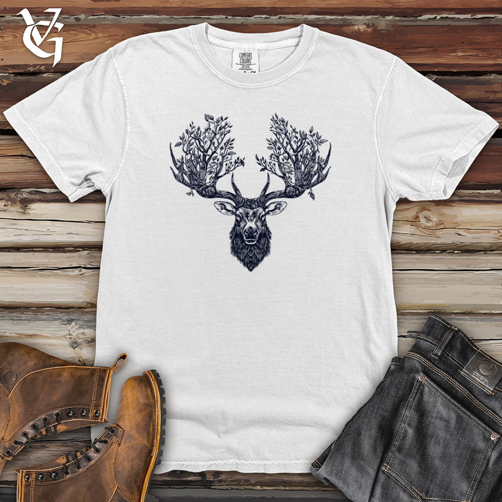 Viking Goods Enchanted Forest Stag Heavy Cotton Comfort Colors Tee White / L