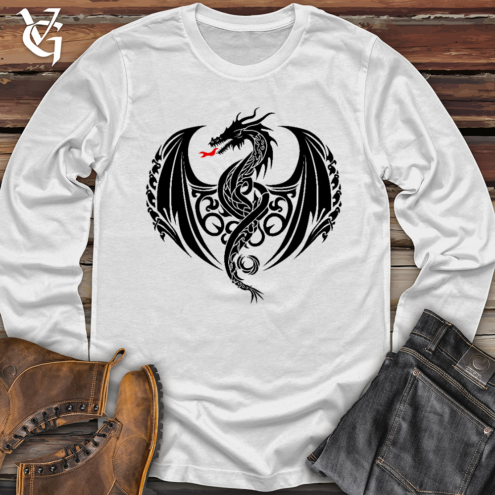 Viking Goods Fire Breathing Dragon Long Sleeve White / L