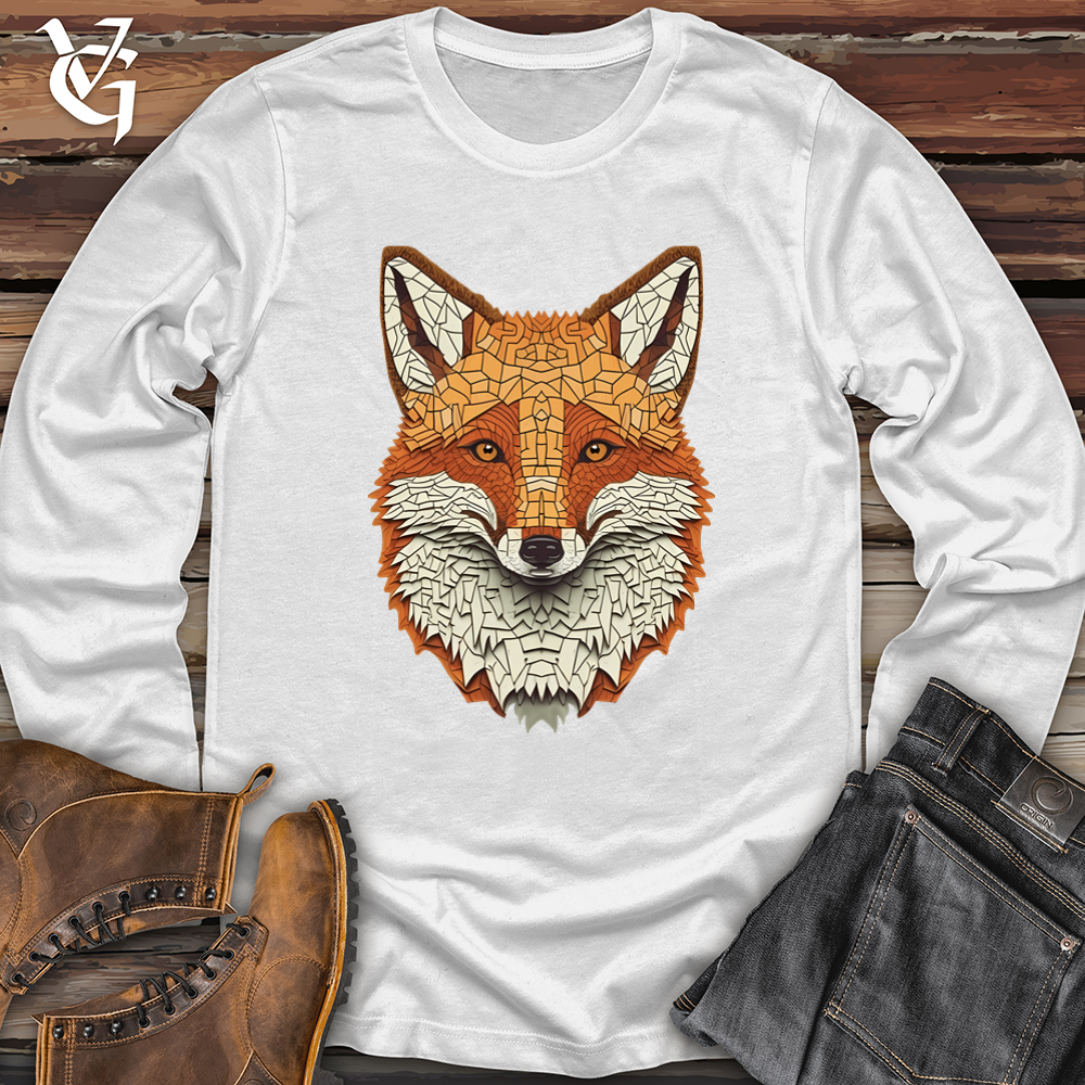 Viking Goods Fox Jigsaw Softstyle Long Sleeve White / L