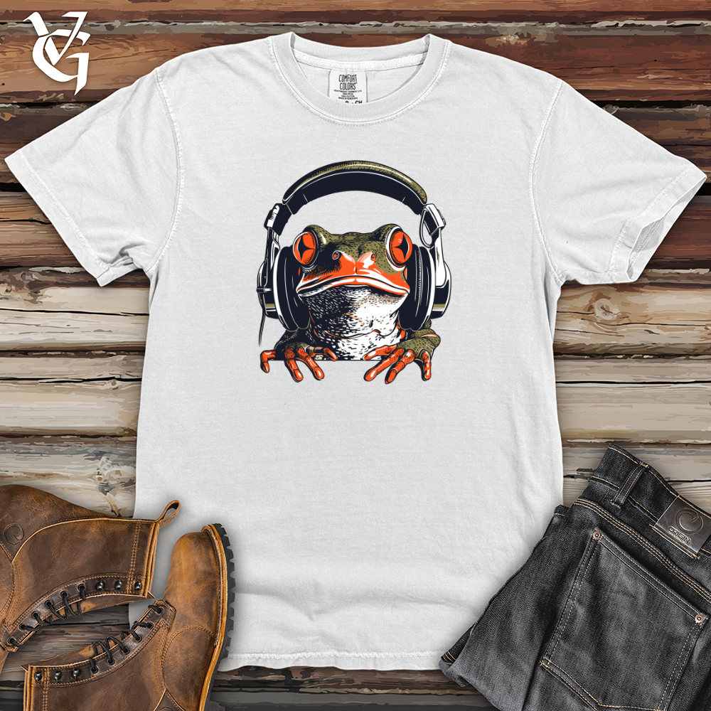 Viking Goods Frog Pond Beat Headphone Rhythm Heavy Cotton Comfort Colors Tee White / L