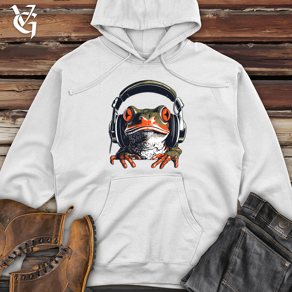Viking Goods Frog Pond Beat Headphone Rhythm Midweight Hooded Sweatshirt White / L
