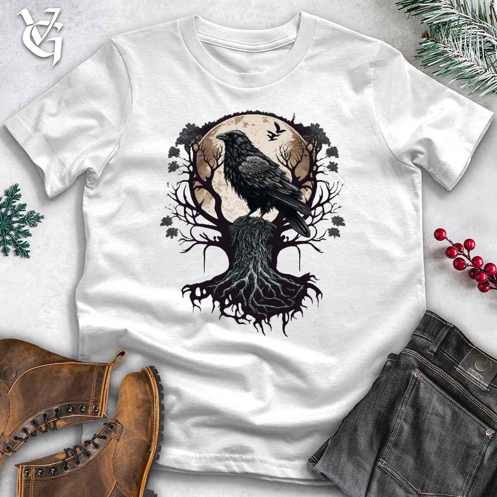 Viking Goods Full Moon Raven Cotton Tee White / L