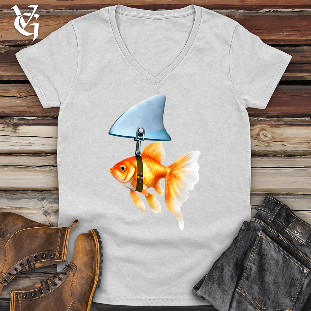 Viking Goods Goldfish Shark Fin Softstyle V-Neck White / L