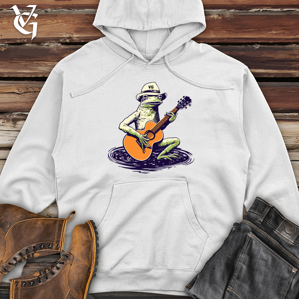Viking Goods Guitar Groove Frog Midweight Hooded Sweatshirt White / L