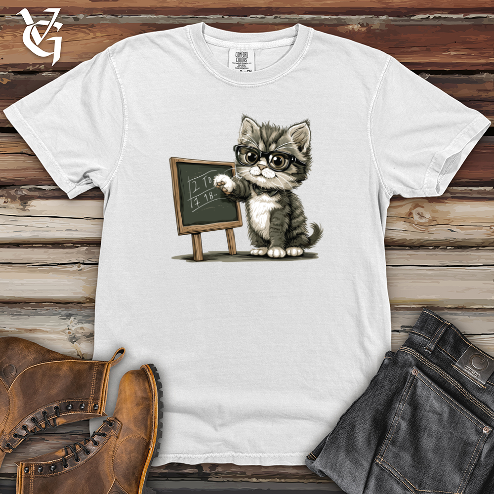 Viking Goods Kitten Math Tutor Heavy Cotton Comfort Colors Tee White / L