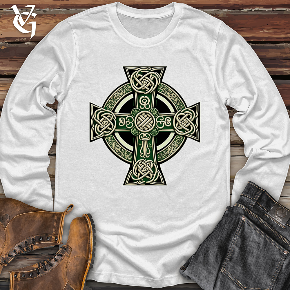 Viking Goods Knotted Celtic Crosses Softstyle Long Sleeve White / L