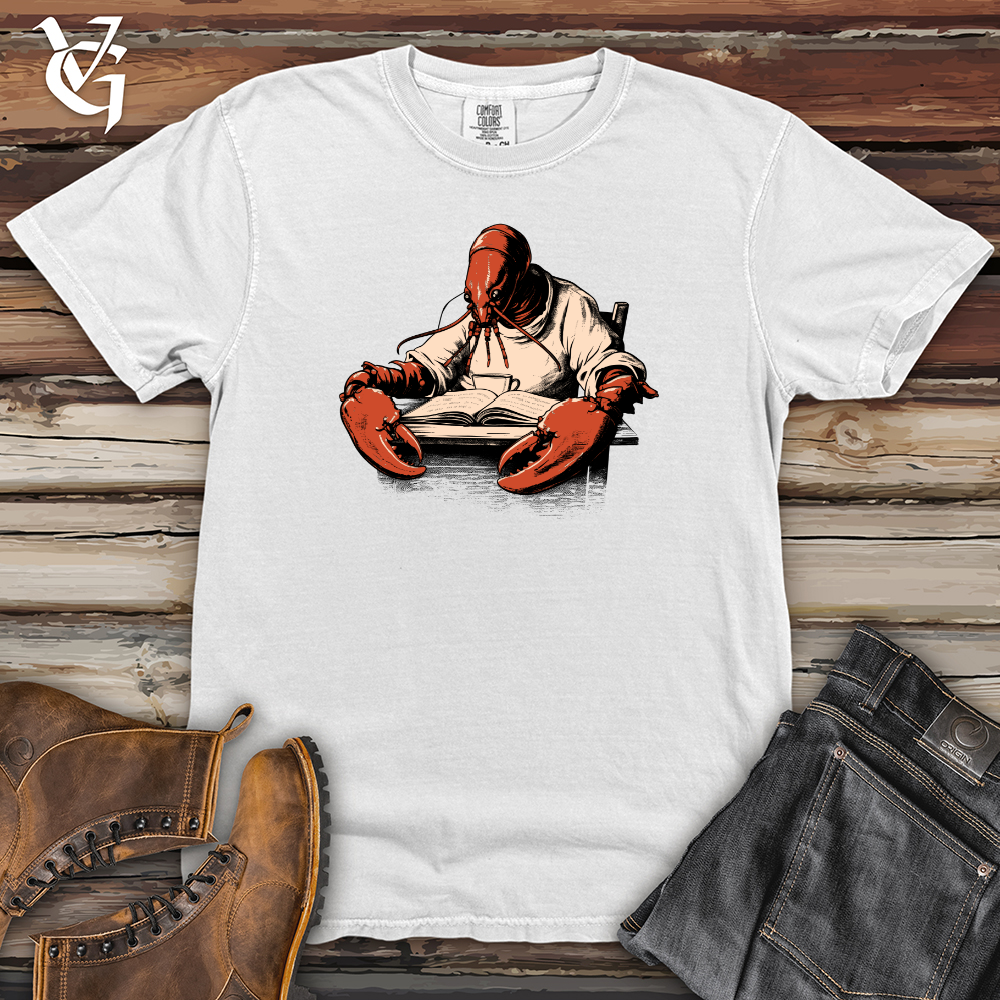 Viking Goods Lobster Literati Tranquil Read Heavy Cotton Comfort Colors Tee White / L