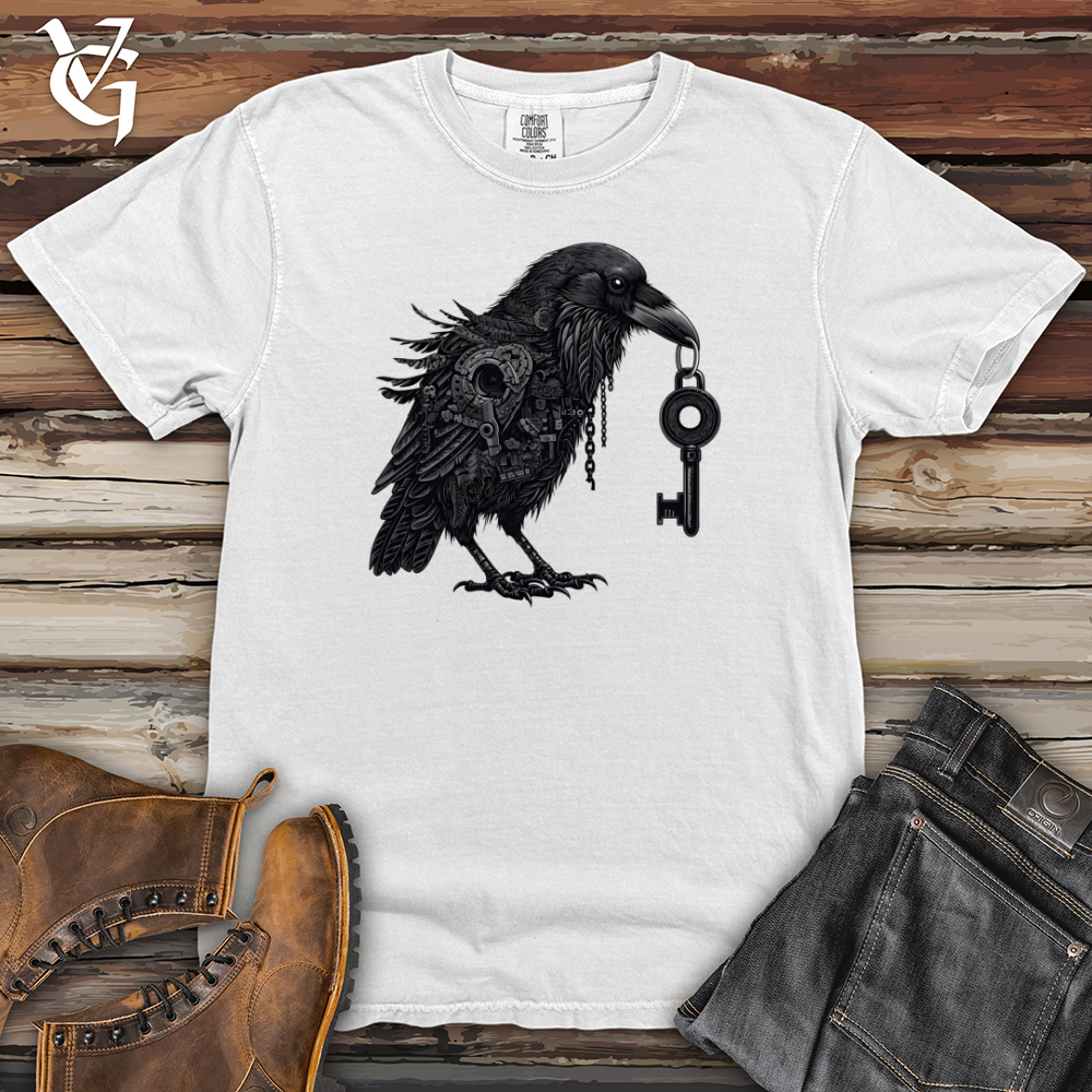 Viking Goods Mechanical Raven Keykeeper Heavy Cotton Comfort Colors Tee White / L