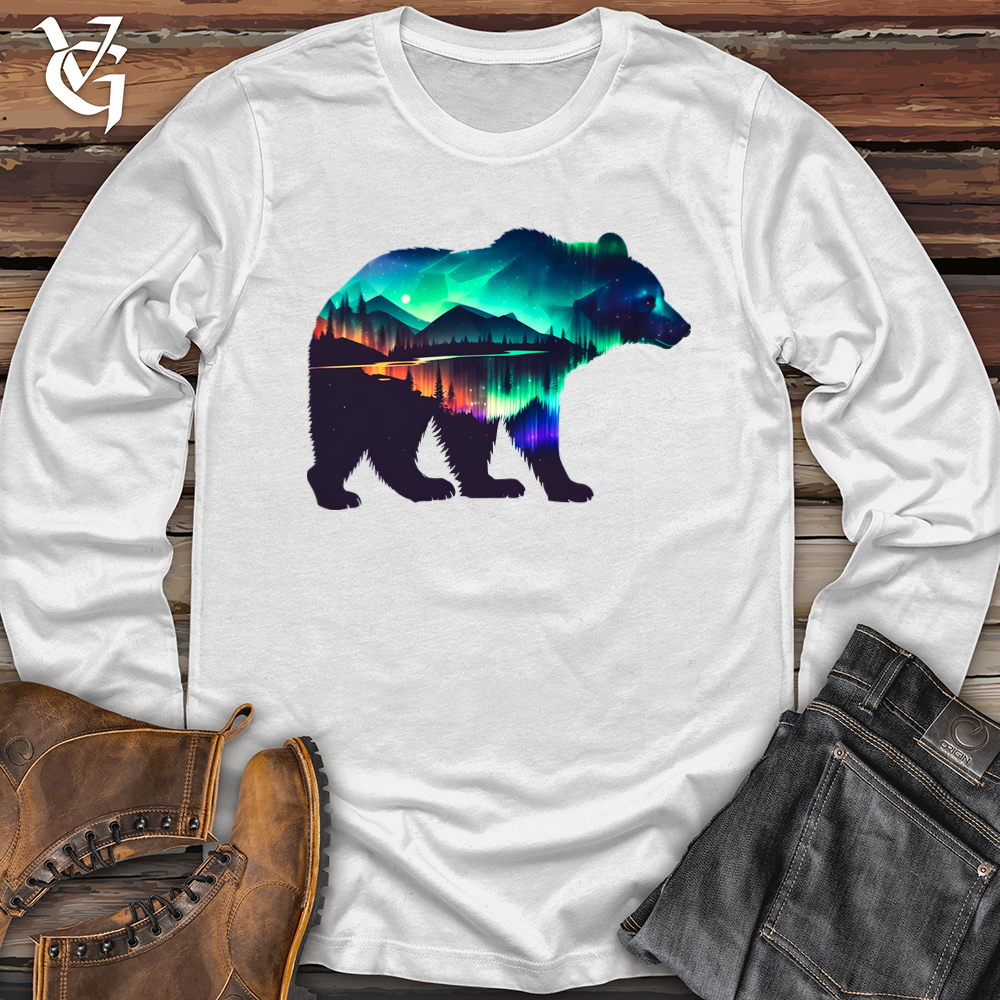 Viking Goods Northern Lights Bear Softstyle Long Sleeve White / L