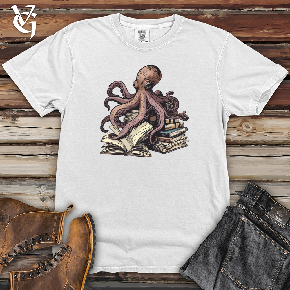 Viking Goods Octopus Book Wisdom Heavy Cotton Comfort Colors Tee White / L