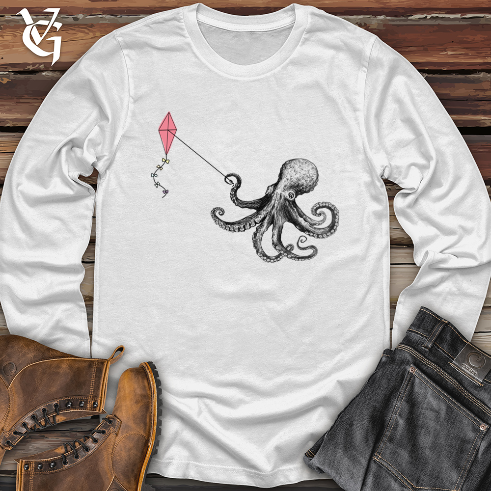Viking Goods Octopus Flying Kyte Softstyle Long Sleeve White / L