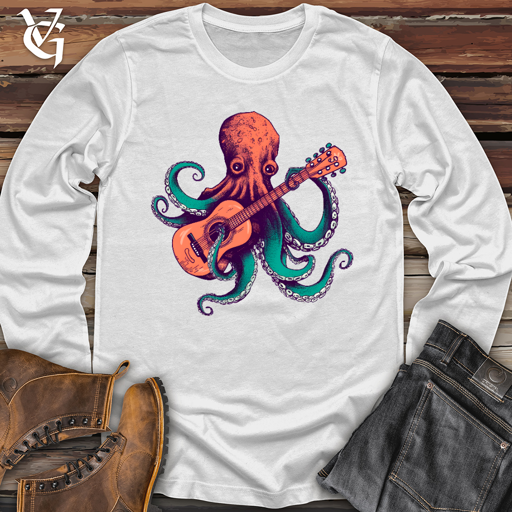 Viking Goods Octopus Guitarist Long Sleeve Tee White / L