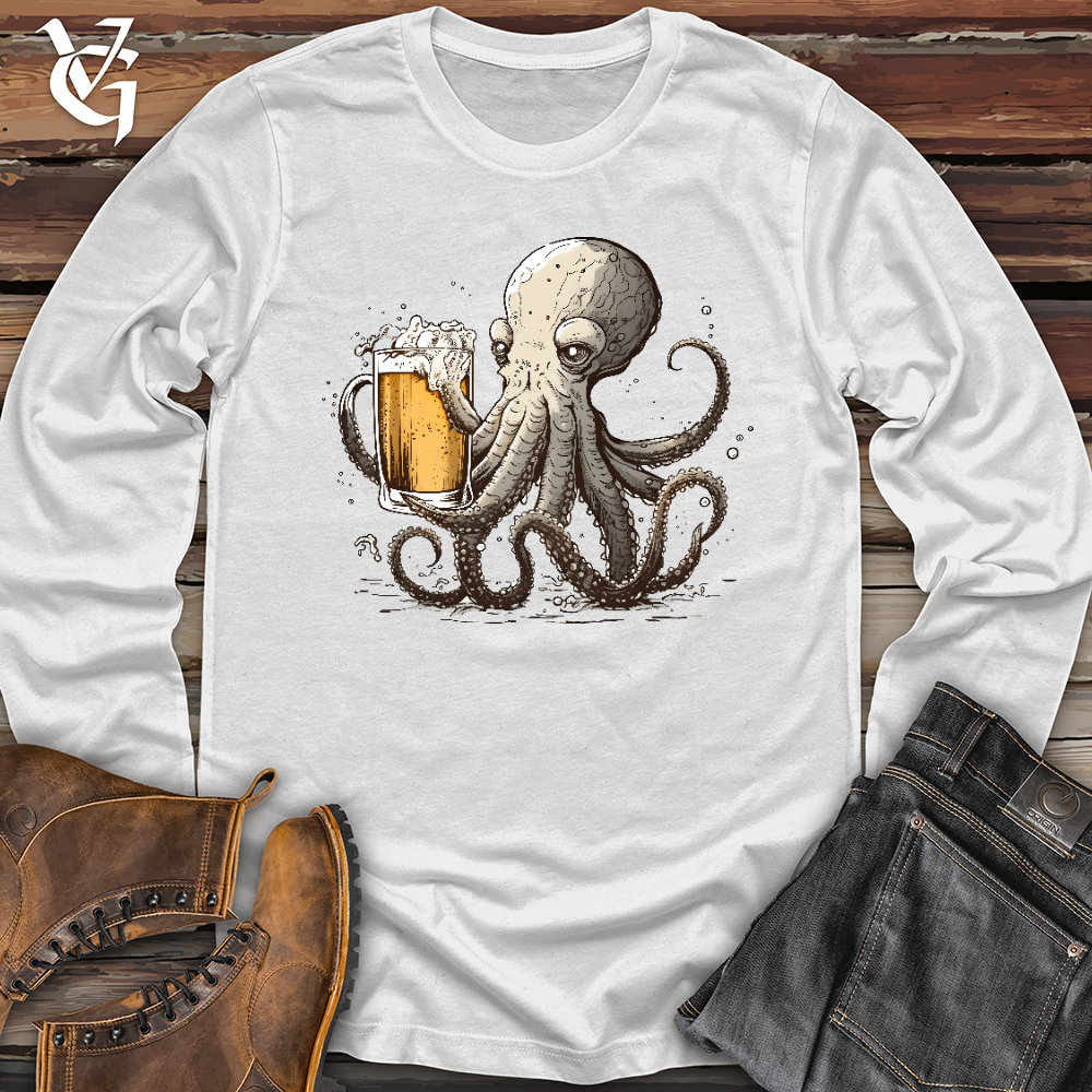 Viking Goods Octopus Happy Hour Long Sleeve White / L
