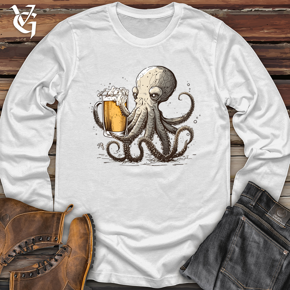 Viking Goods Octopus Happy Hour Softstyle Long Sleeve White / L