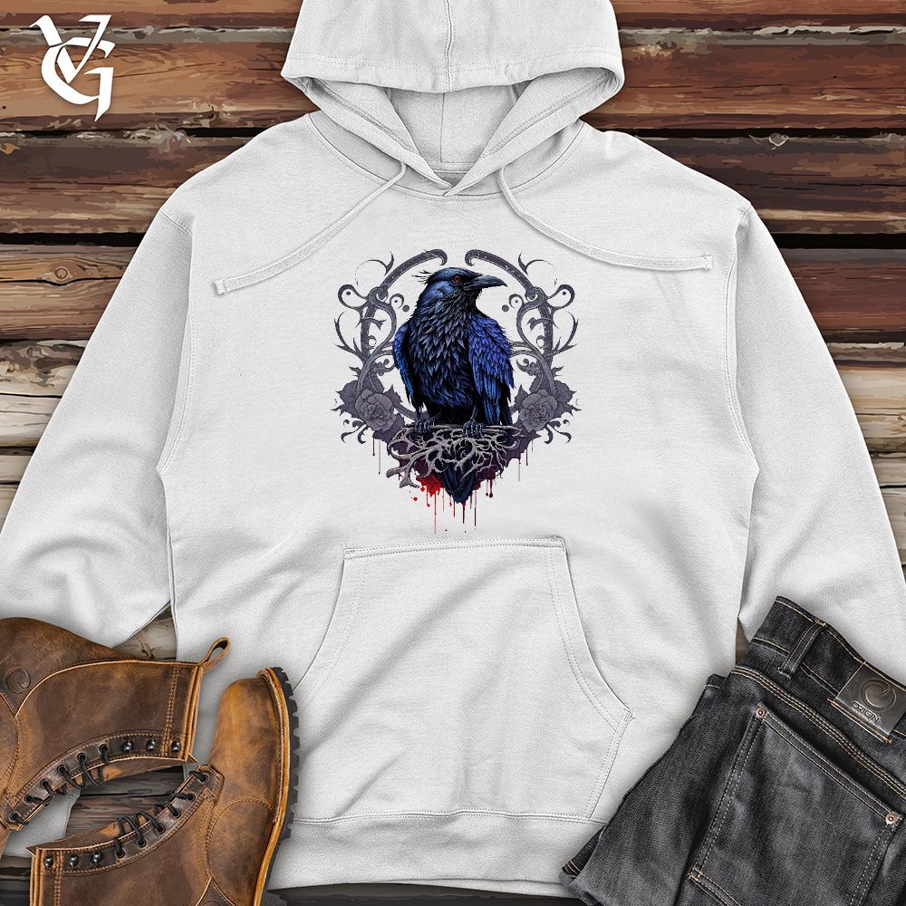 Viking Goods Odins Raven Midweight Hooded Sweatshirt White / L