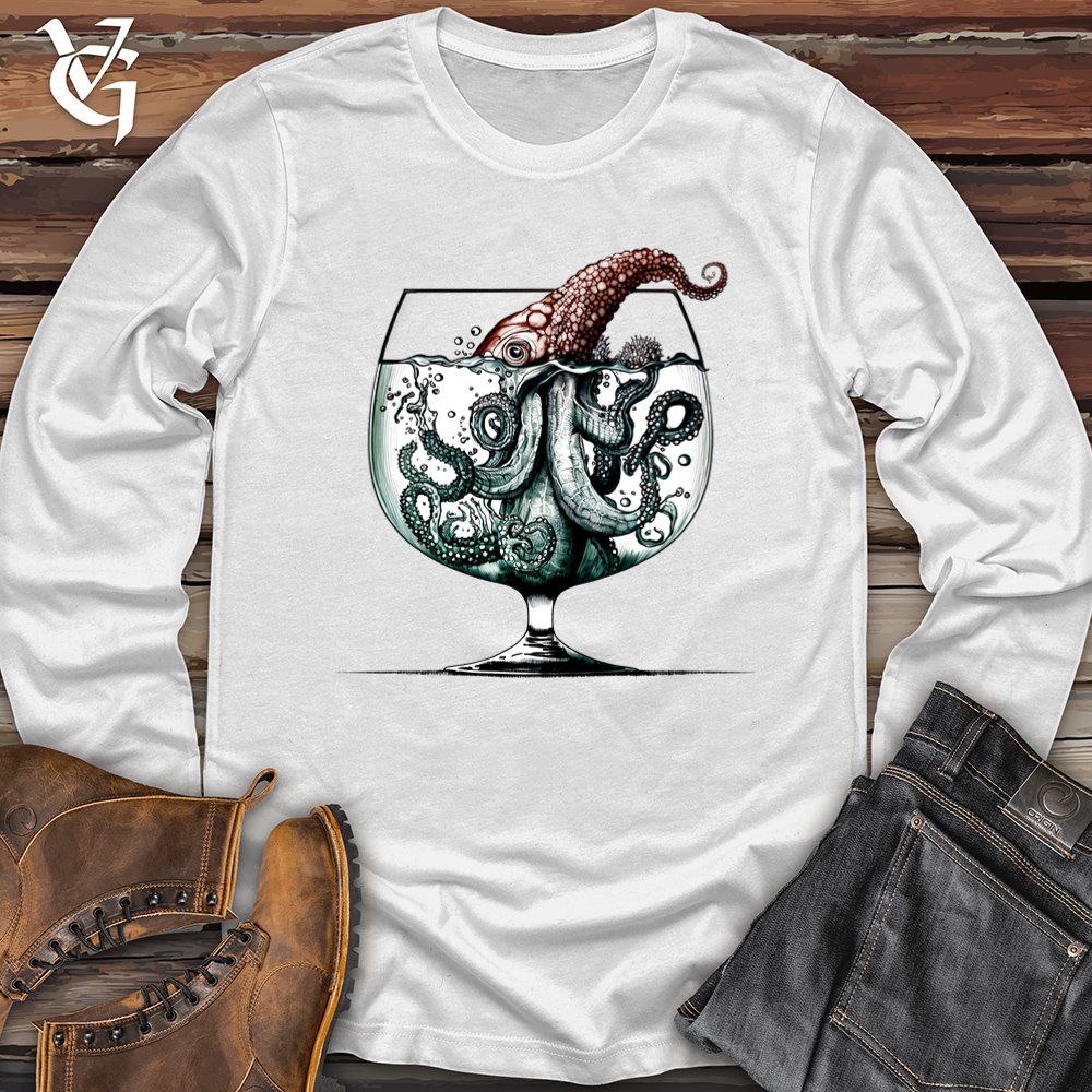 Viking Goods Over Indulging Octopus Softstyle Long Sleeve White / L