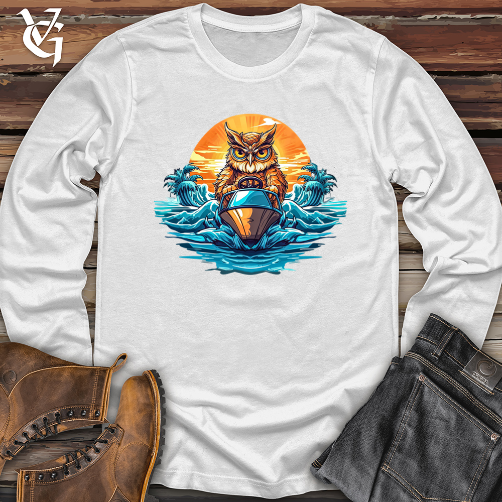 Viking Goods Owl Boating Softstyle Long Sleeve White / L