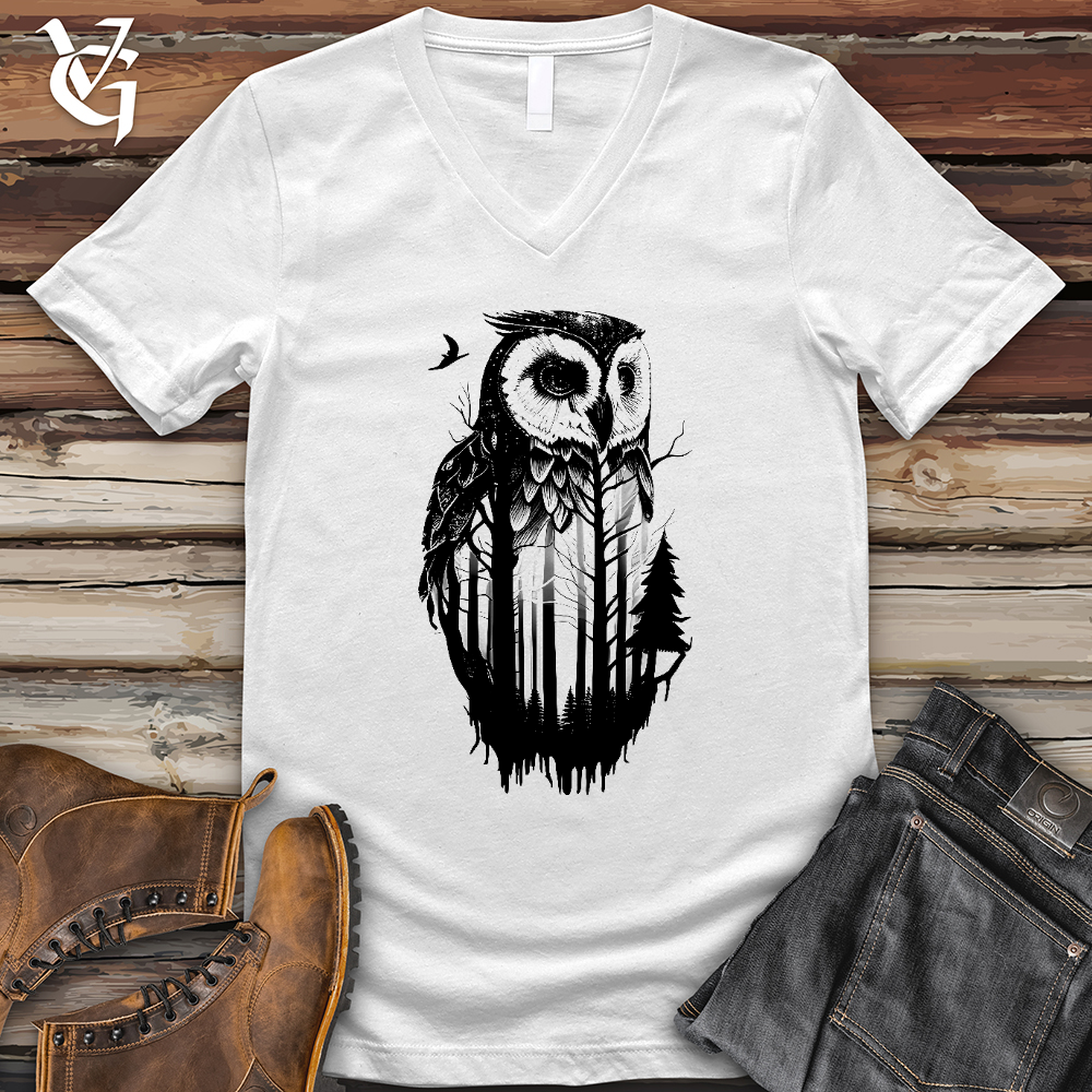 Viking Goods Owl Soul V-Neck Tee White / L