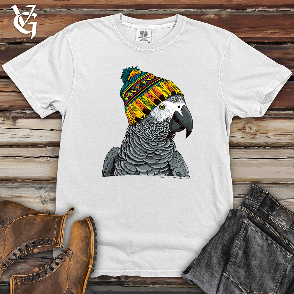 Viking Goods Parrot Beanie Look Heavy Cotton Comfort Colors Tee White / L