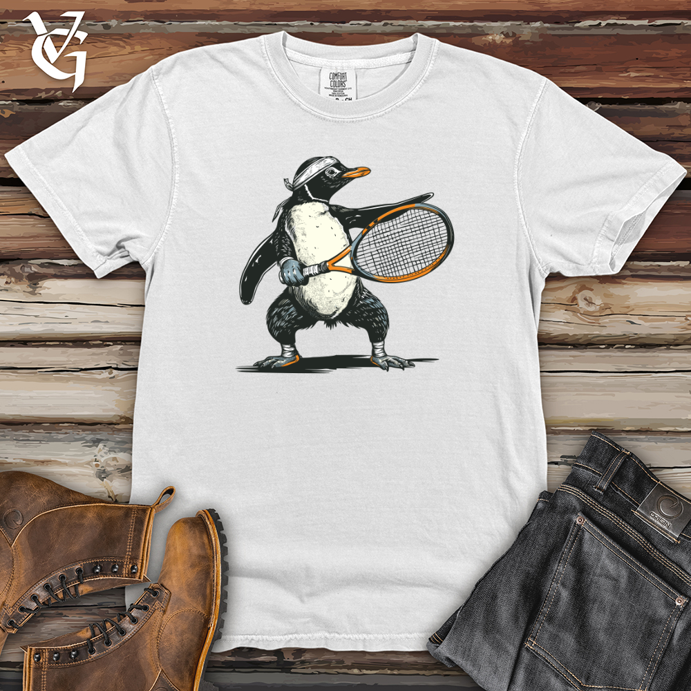Viking Goods Penguin Tennis Player Heavy Cotton Comfort Colors Tee White / L