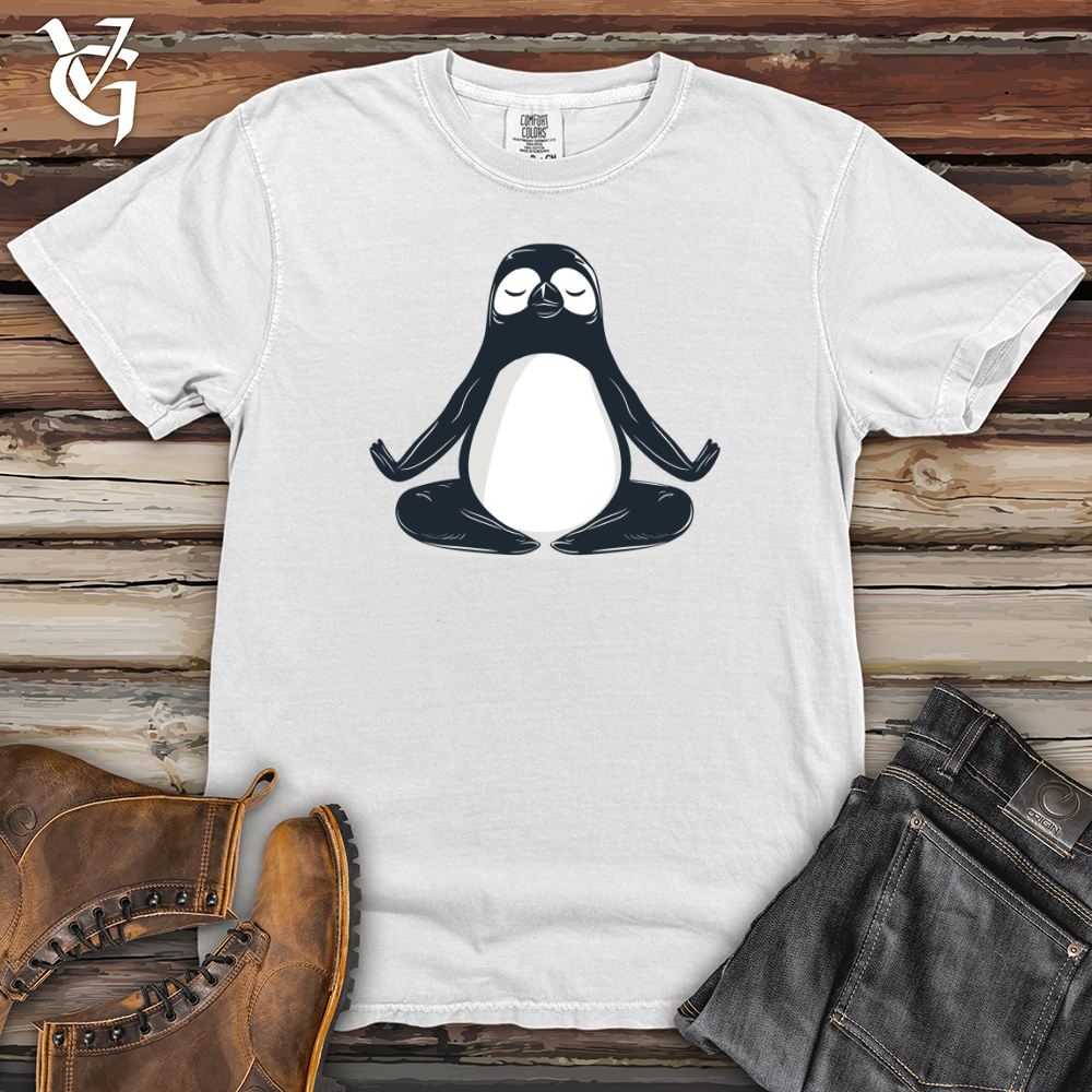 Viking Goods Penguin Zen Pose Heavy Cotton Comfort Colors Tee White / L