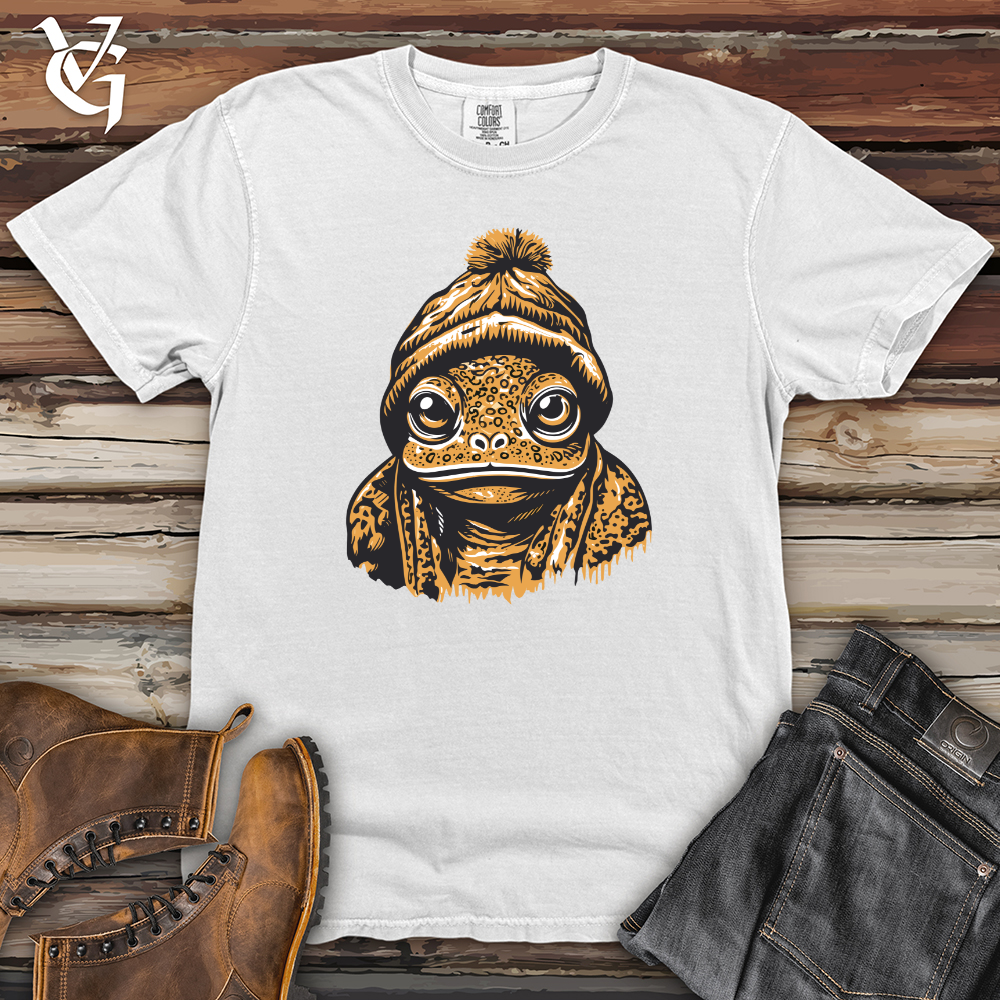 Viking Goods Pom Pom Beanie Frog Heavy Cotton Comfort Colors Tee White / L