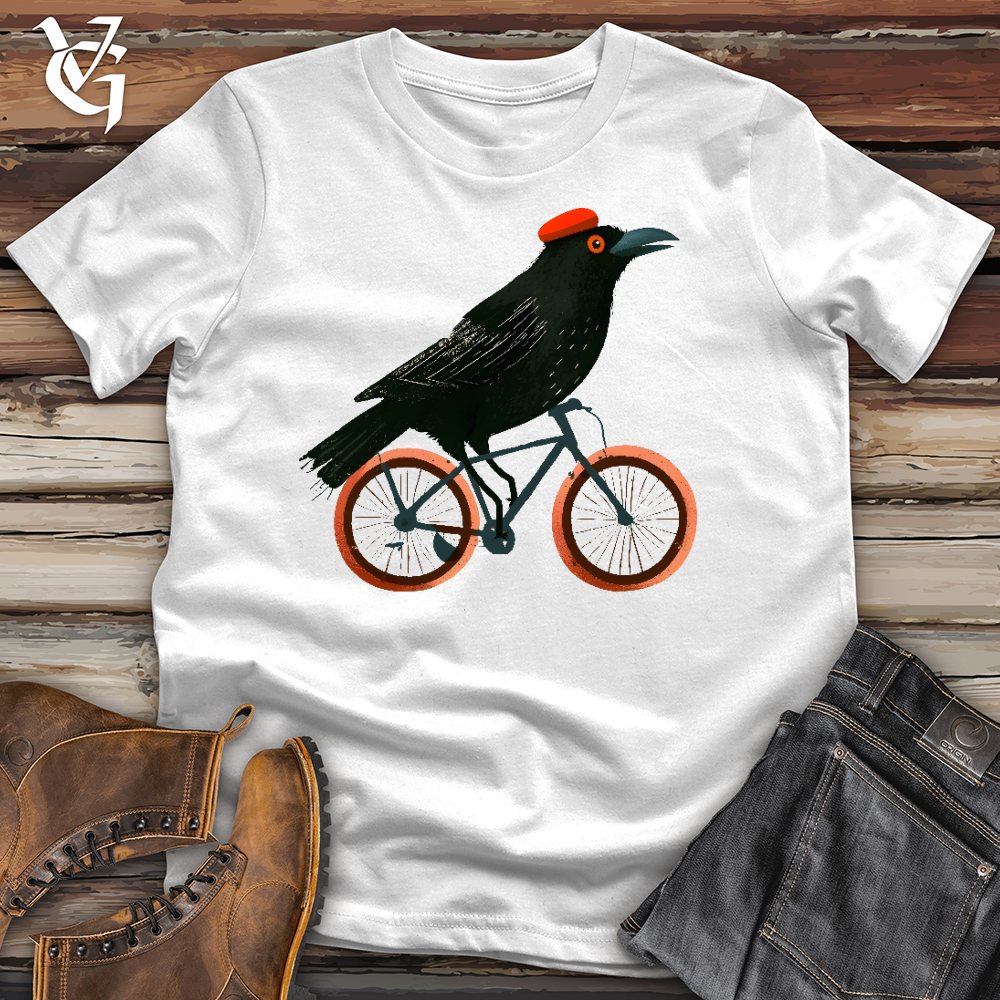 Viking Goods Raven Biker Cotton Tee White / L