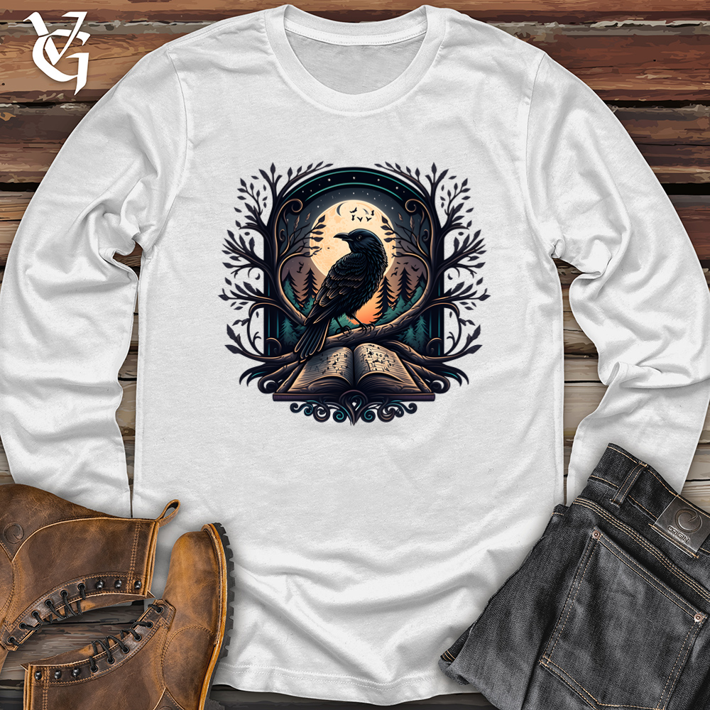 Viking Goods Raven Book Keeper Softstyle Long Sleeve White / L
