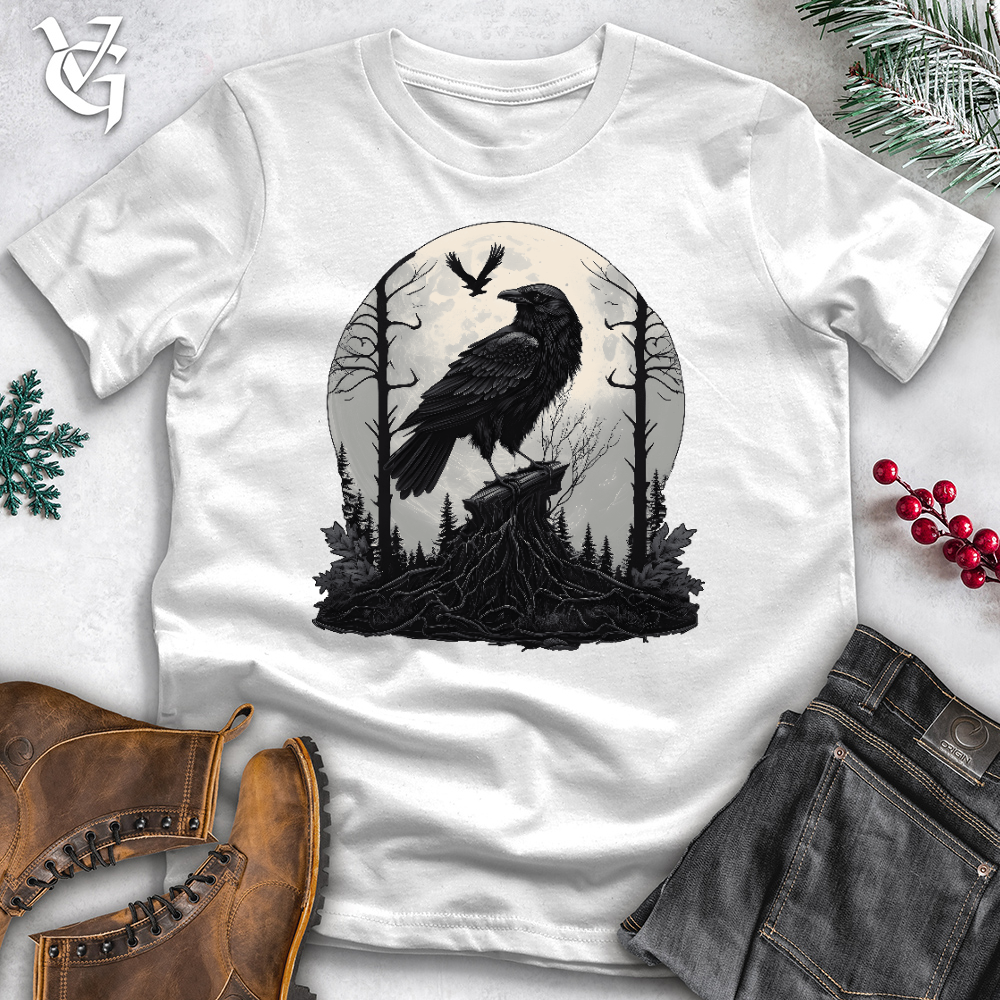 Viking Goods Raven Forest Moon Cotton Tee White / L