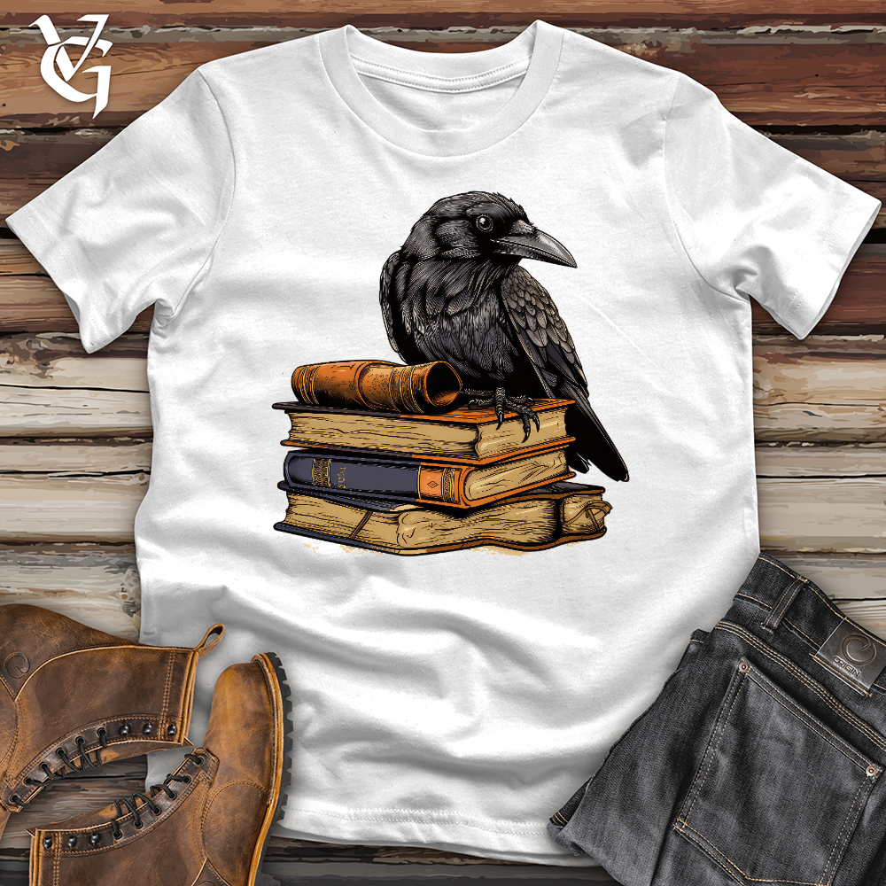 Viking Goods Raven Reading Ruler Softstyle Tee White / L