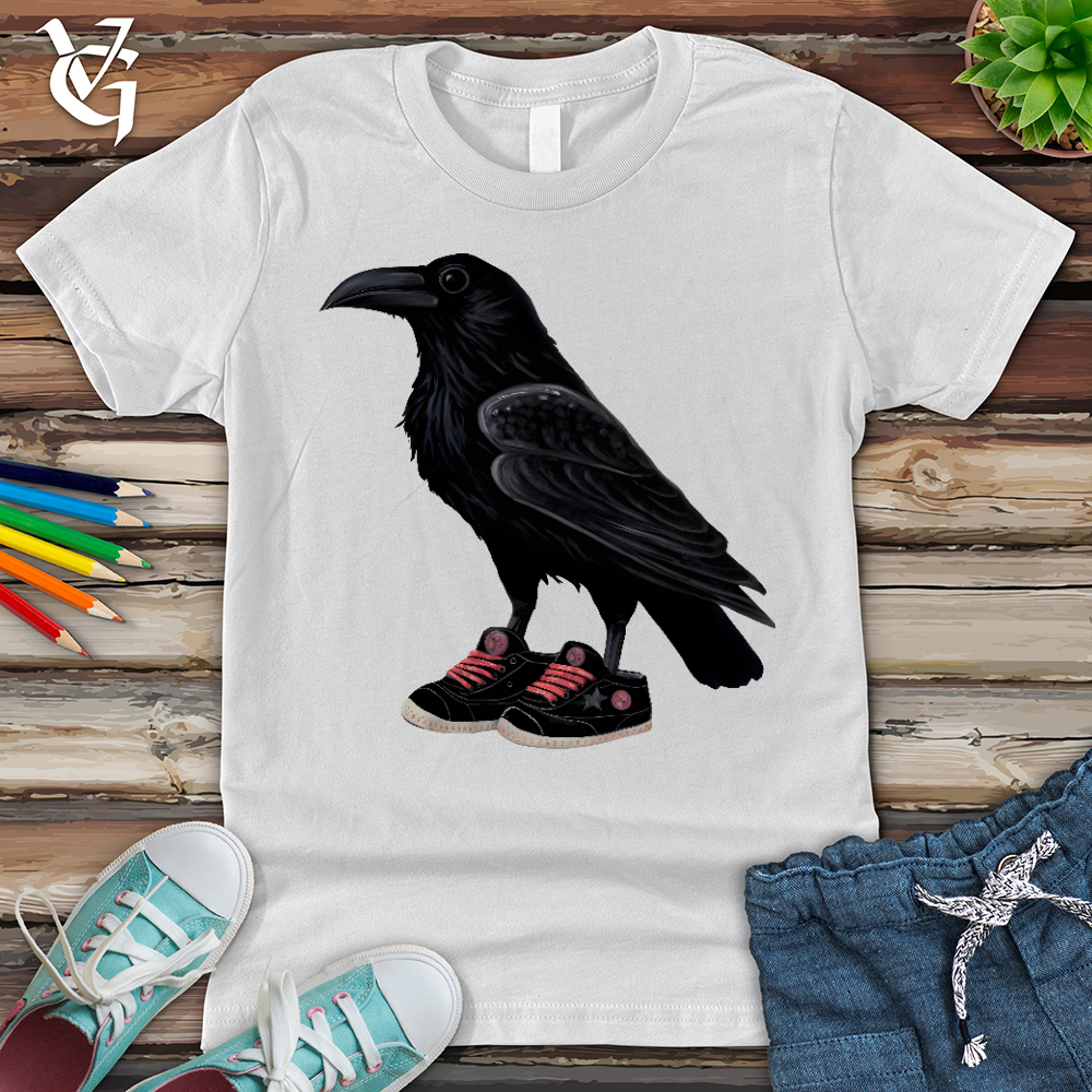 Viking Goods Raven Wearing Sneakers Youth Tee White / L