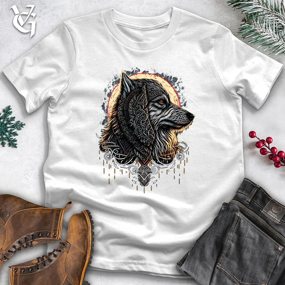 Viking Goods Red Eyed Wolf Cotton Tee White / L