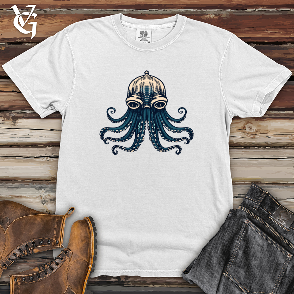 Viking Goods Retro Aqua Tentacles Heavy Cotton Comfort Colors Tee White / L