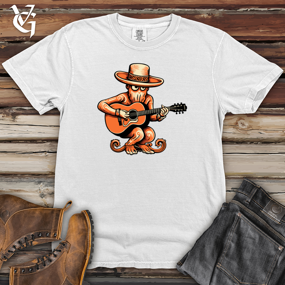 Viking Goods Retro Guitar Strumming Octopus Heavy Cotton Comfort Colors Tee White / L