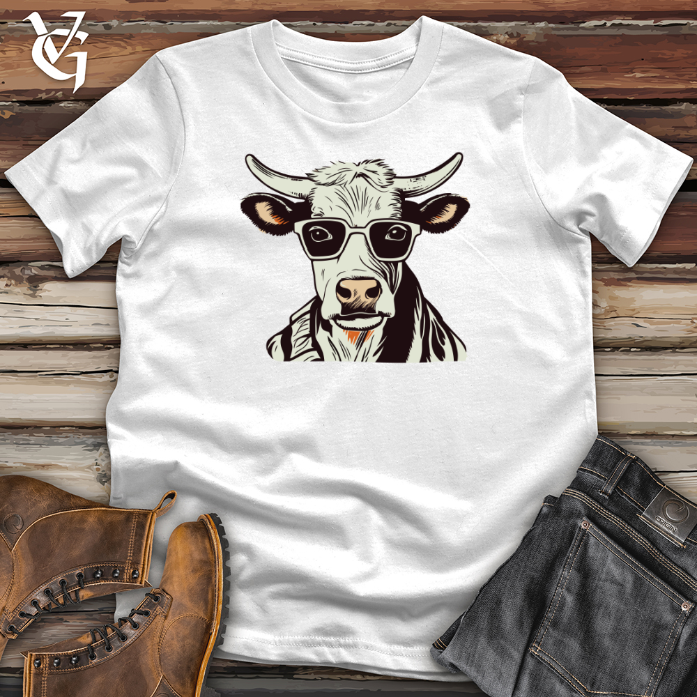 Viking Goods Retro Maverick Moo 01 Softstyle Tee White / L