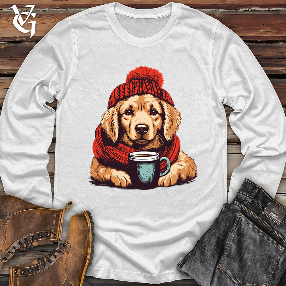 Viking Goods Retro Pom Pom Golden Retriever Softstyle Long Sleeve White / L