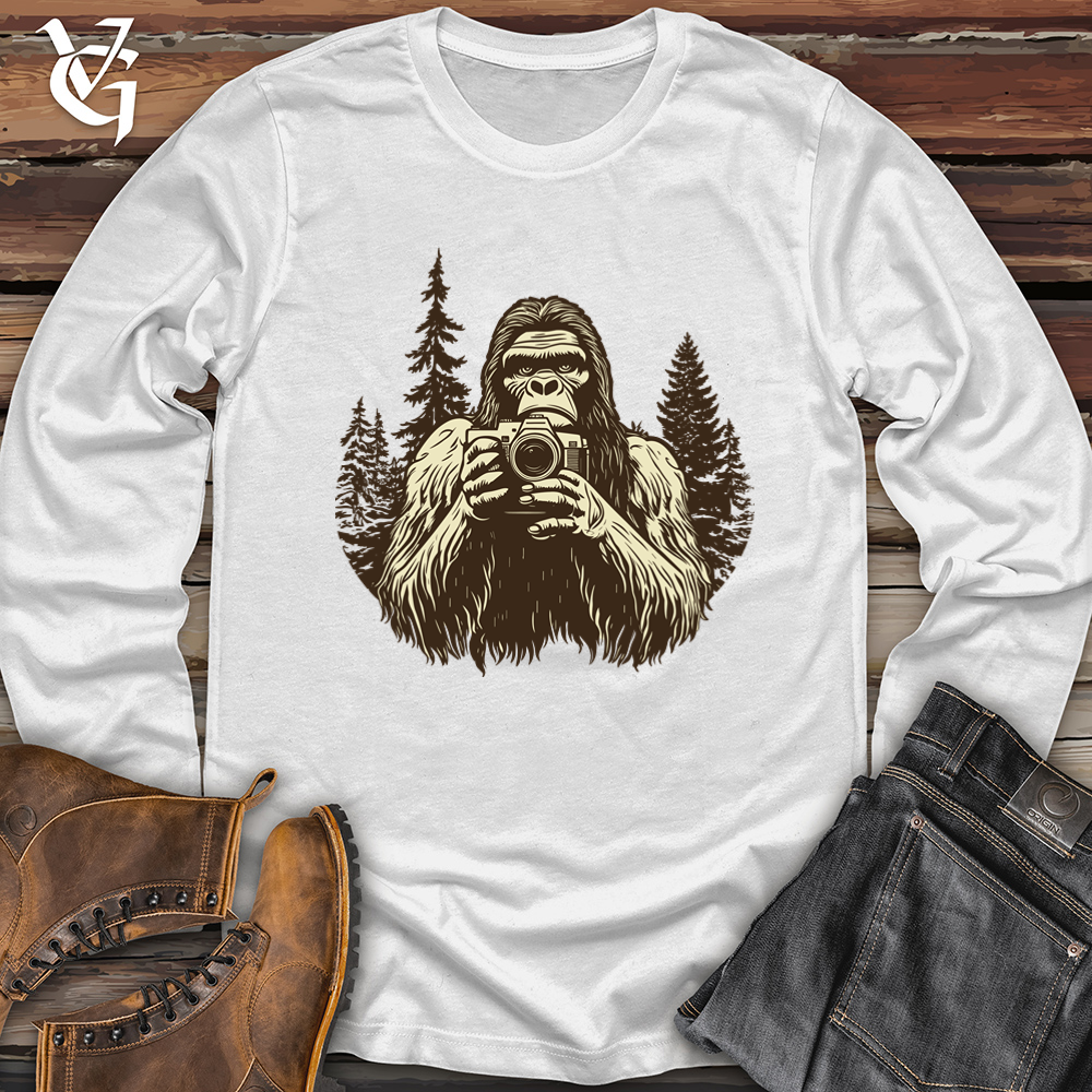 Viking Goods Sasquatch Capturing Snapshots Softstyle Long Sleeve White / L