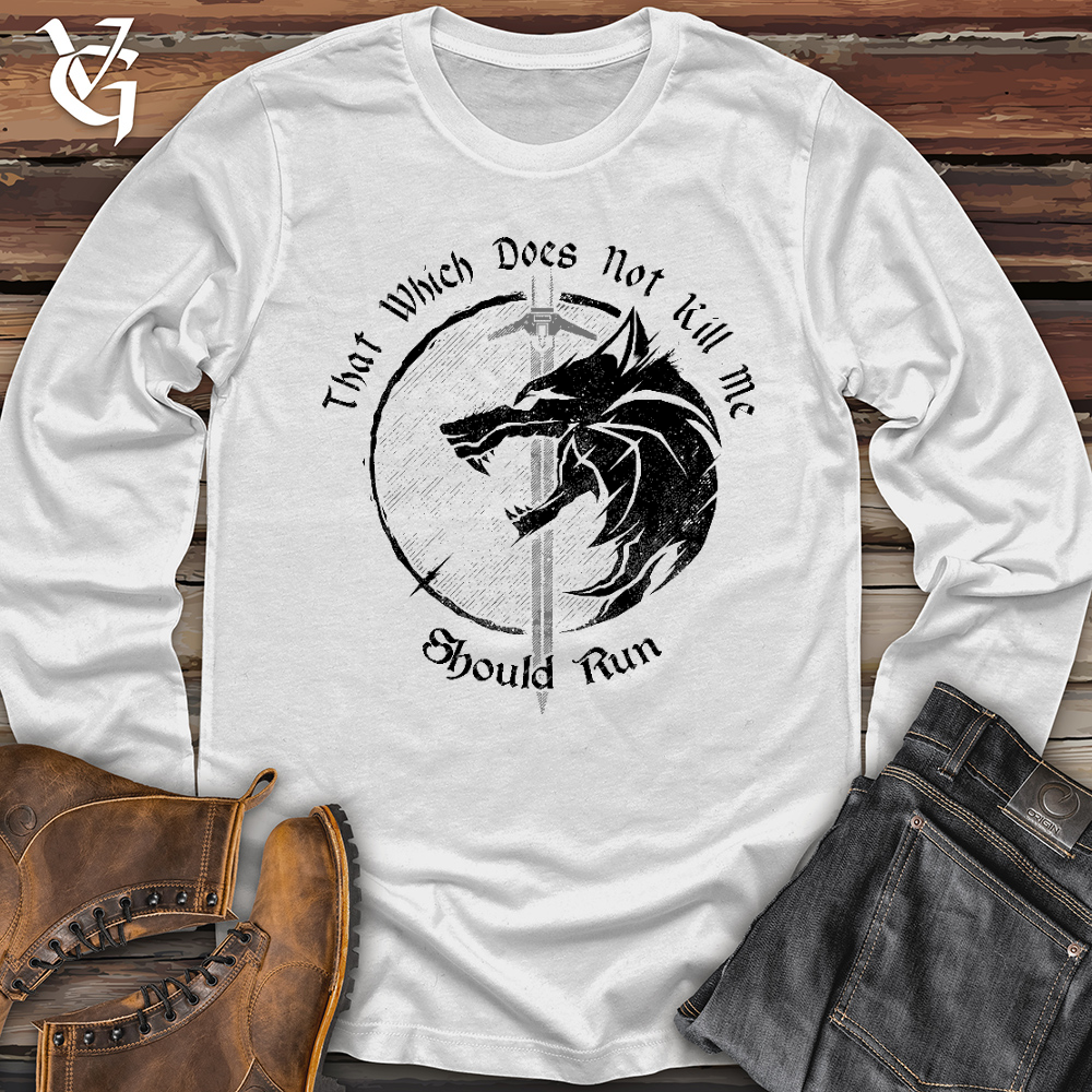 Viking Goods Should Run Wolf Long Sleeve White / L