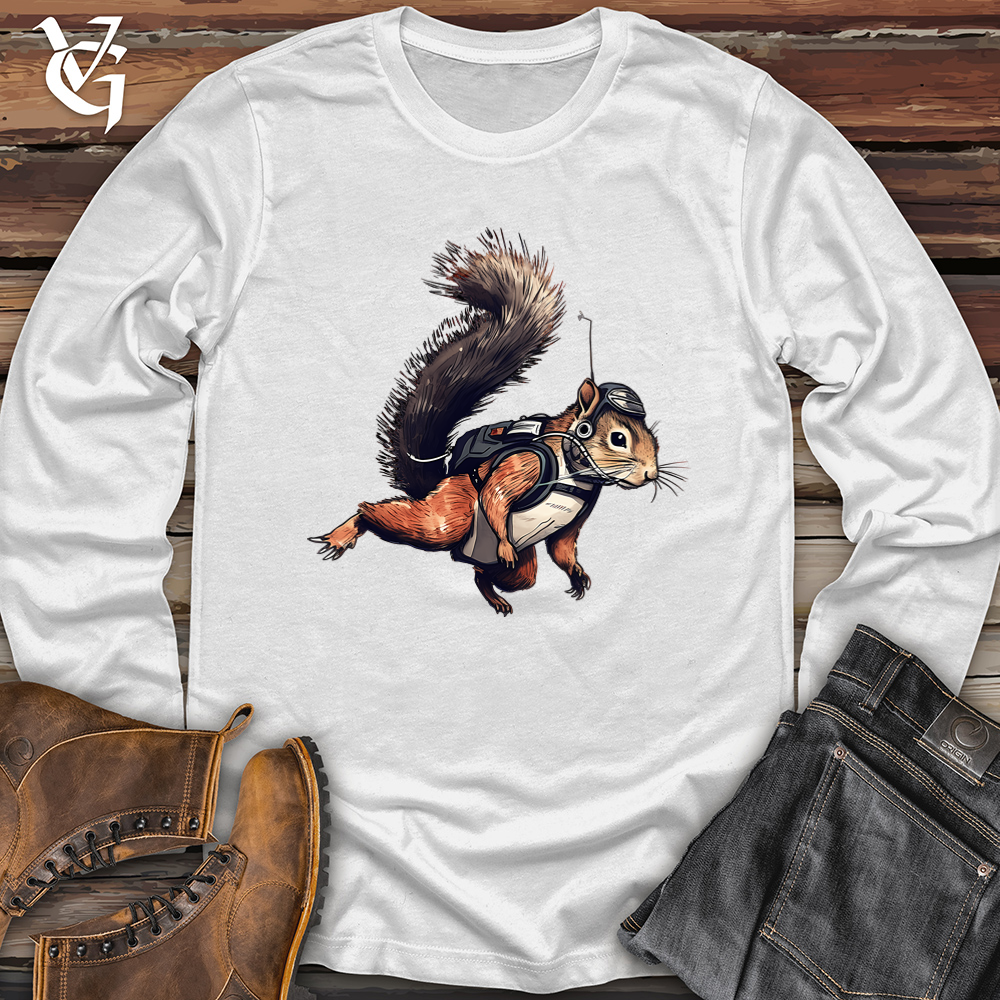 Viking Goods Skydiving Squirrel Softstyle Long Sleeve White / L