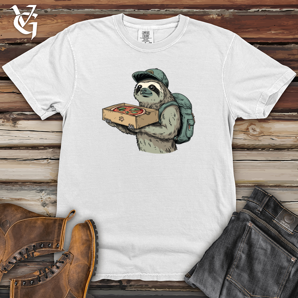 Viking Goods Sloth Pizza Delivery Heavy Cotton Comfort Colors Tee White / L