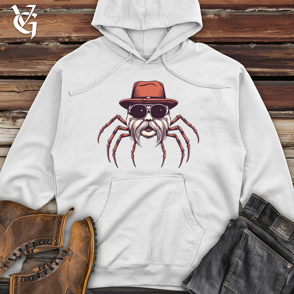 Viking Goods Spider Silken Web Hipster Threads Midweight Hooded Sweatshirt White / L