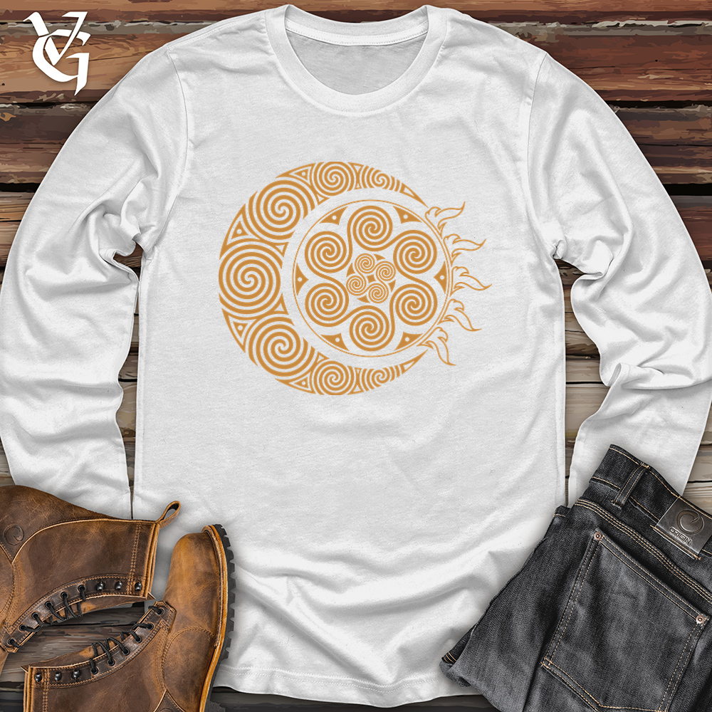 Viking Goods Spiral Celtic Moon 01 Softstyle Long Sleeve White / L