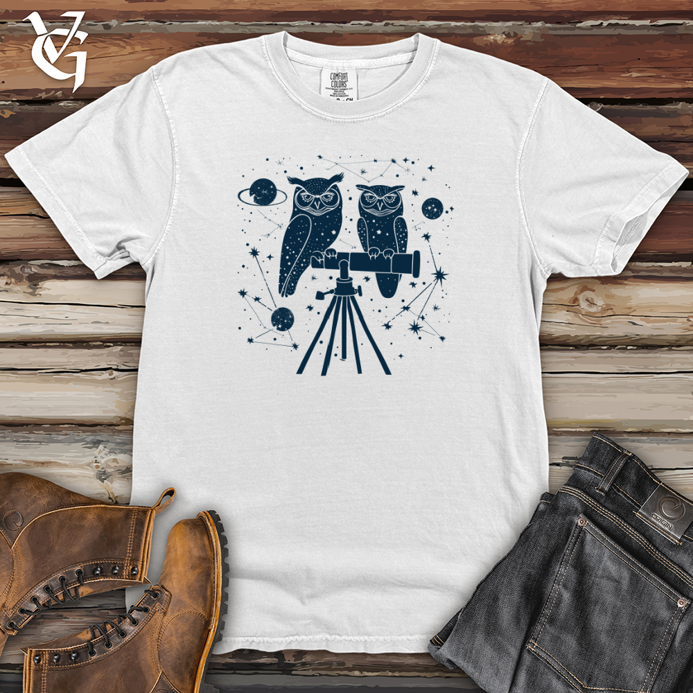 Viking Goods Stargazer Owls Night Heavy Cotton Comfort Colors Tee White / L