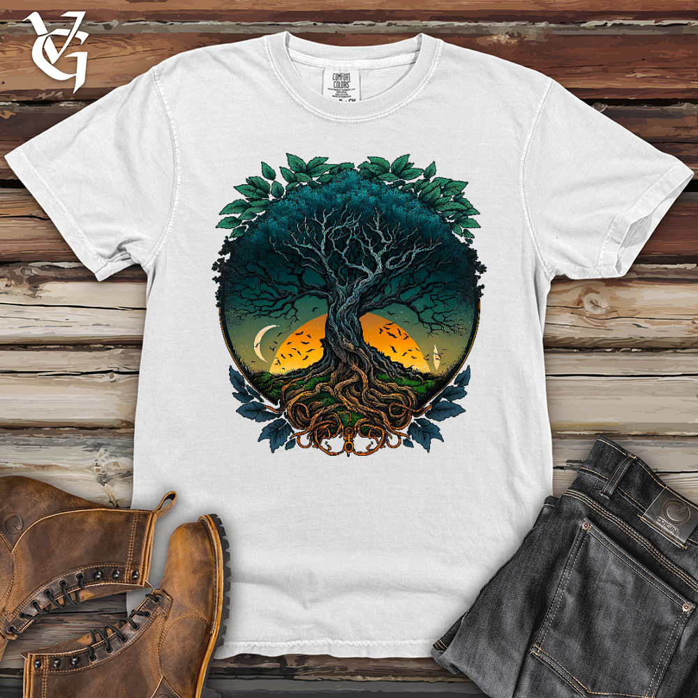 Viking Goods Sunset Yggdrasil Heavy Cotton Comfort Colors Tee White / L