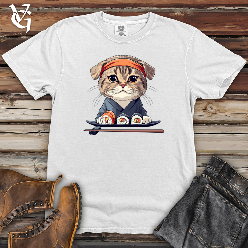 Viking Goods Sushi Master Cat Heavy Cotton Comfort Colors Tee White / L