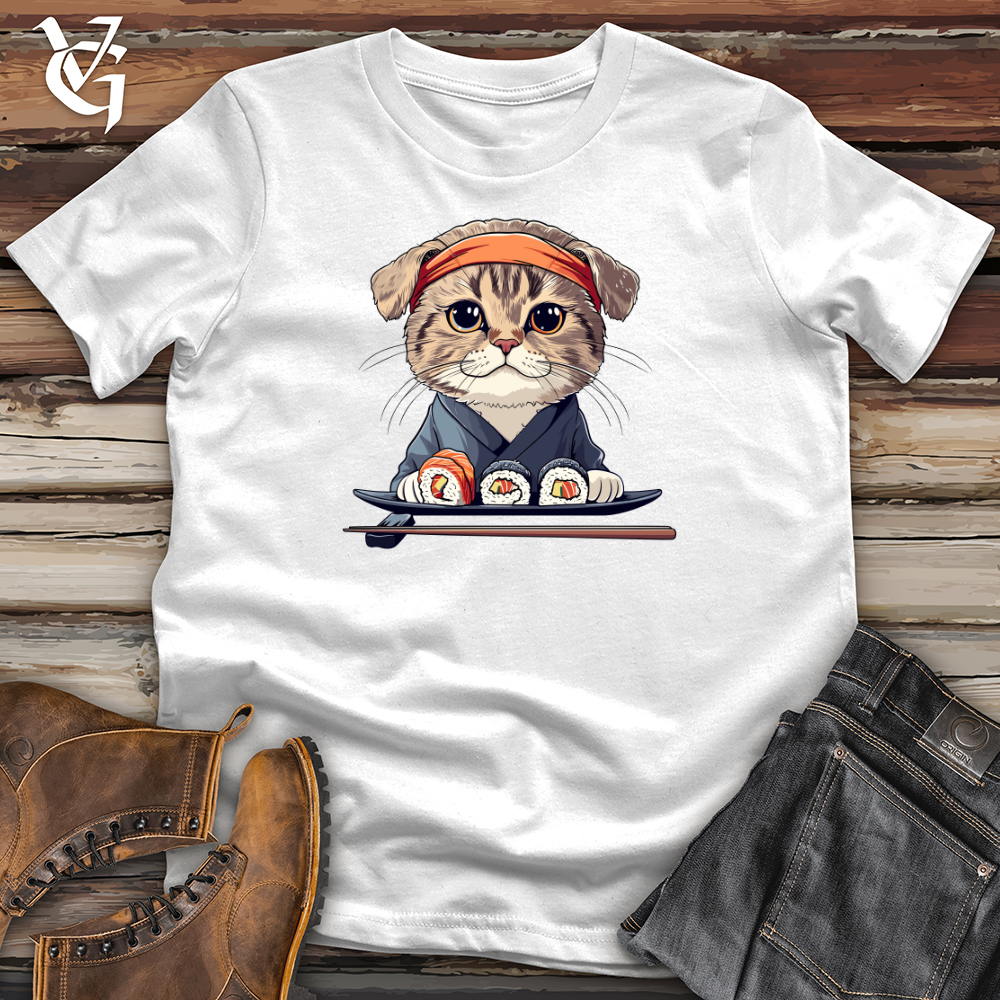 Viking Goods Sushi Master Cat Softstyle Tee White / L